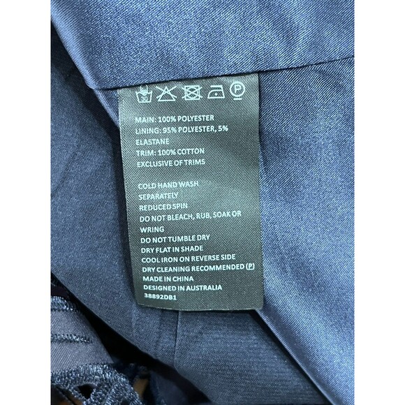 Bardot Isa Cocktail Dress Size 10 Lace Halter French Navy Lined Evening Party - Picture 12 of 12